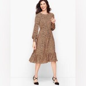 Talbots Leopard Print Scoop Neck For and Flare